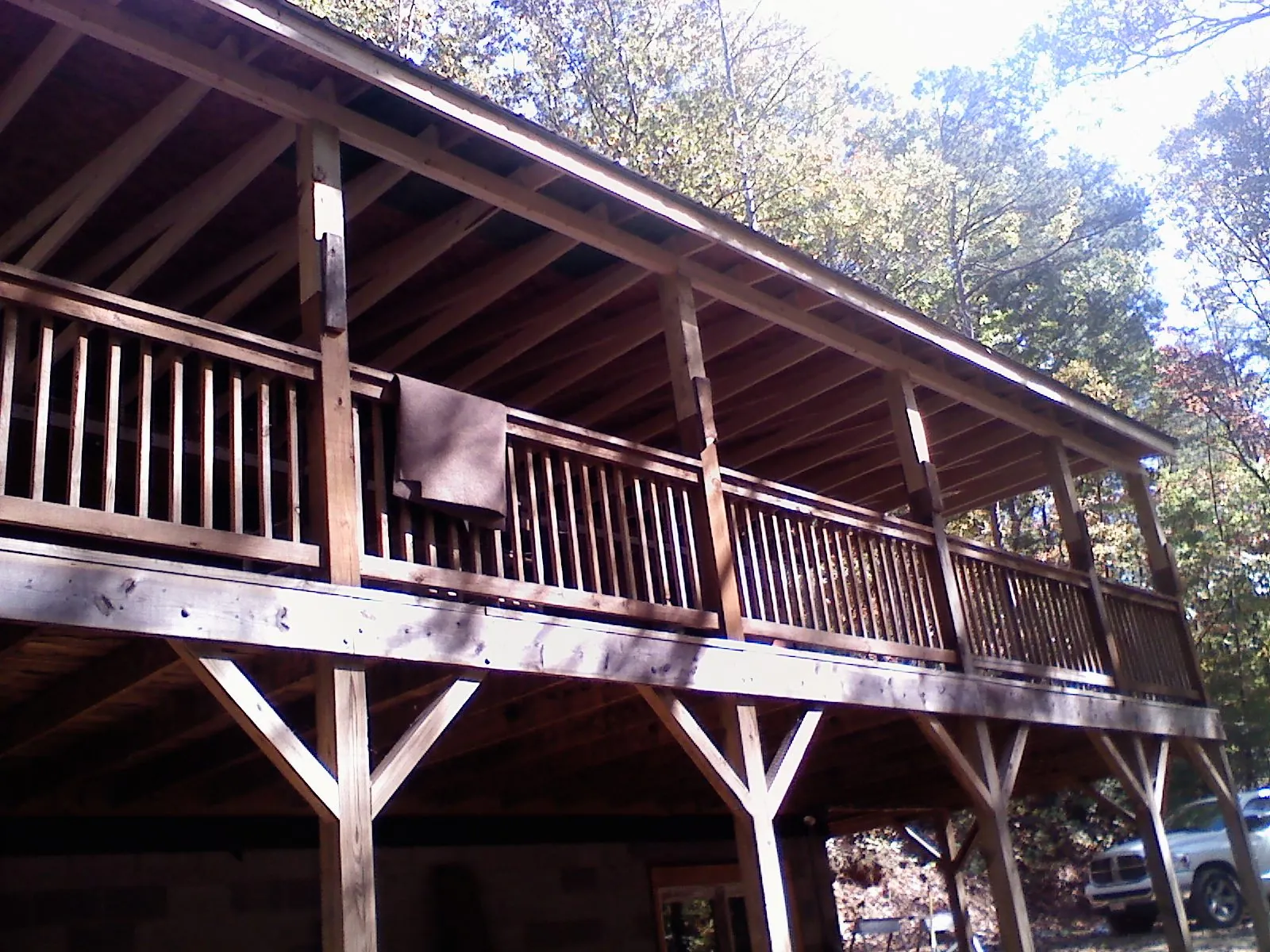 Timber framing under a new elevated porch and deck — Roof Leak Repair in Carpentersville by Roofing Brothers